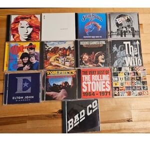 Classic Rock CD Lot 13 Albums Beatles Rolling Stones Tom Petty Elton John CCR